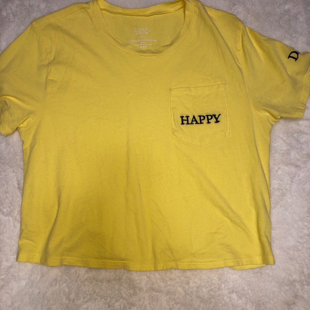 Yellow crop top tee